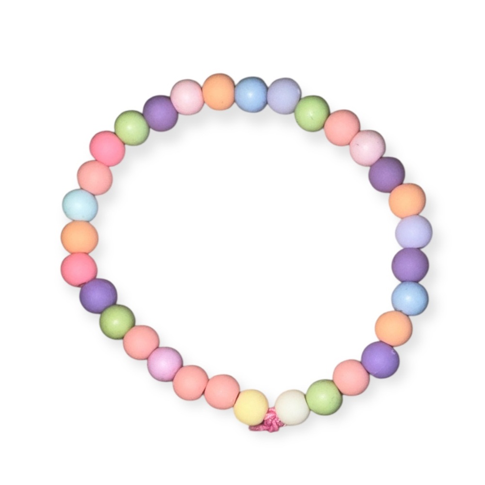 3 FOR $10 HANDCRAFTED Colourful Pastel Acrylic Matte Beaded 7” Stretch Bracelet